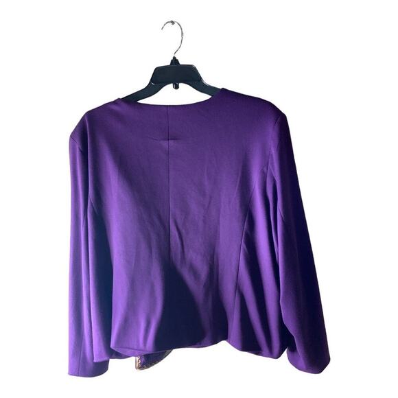 Vintage Anthony Blazer Womens 3X Long Sleeve Asymmetric Zip Flower Embroidered - Picture 6 of 10